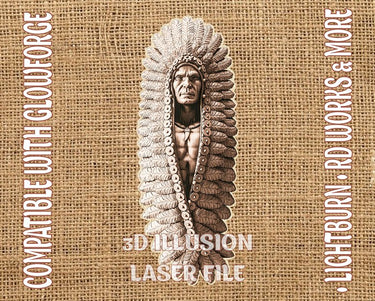 American native 3d illusion & laser-ready files - 3DWave.us